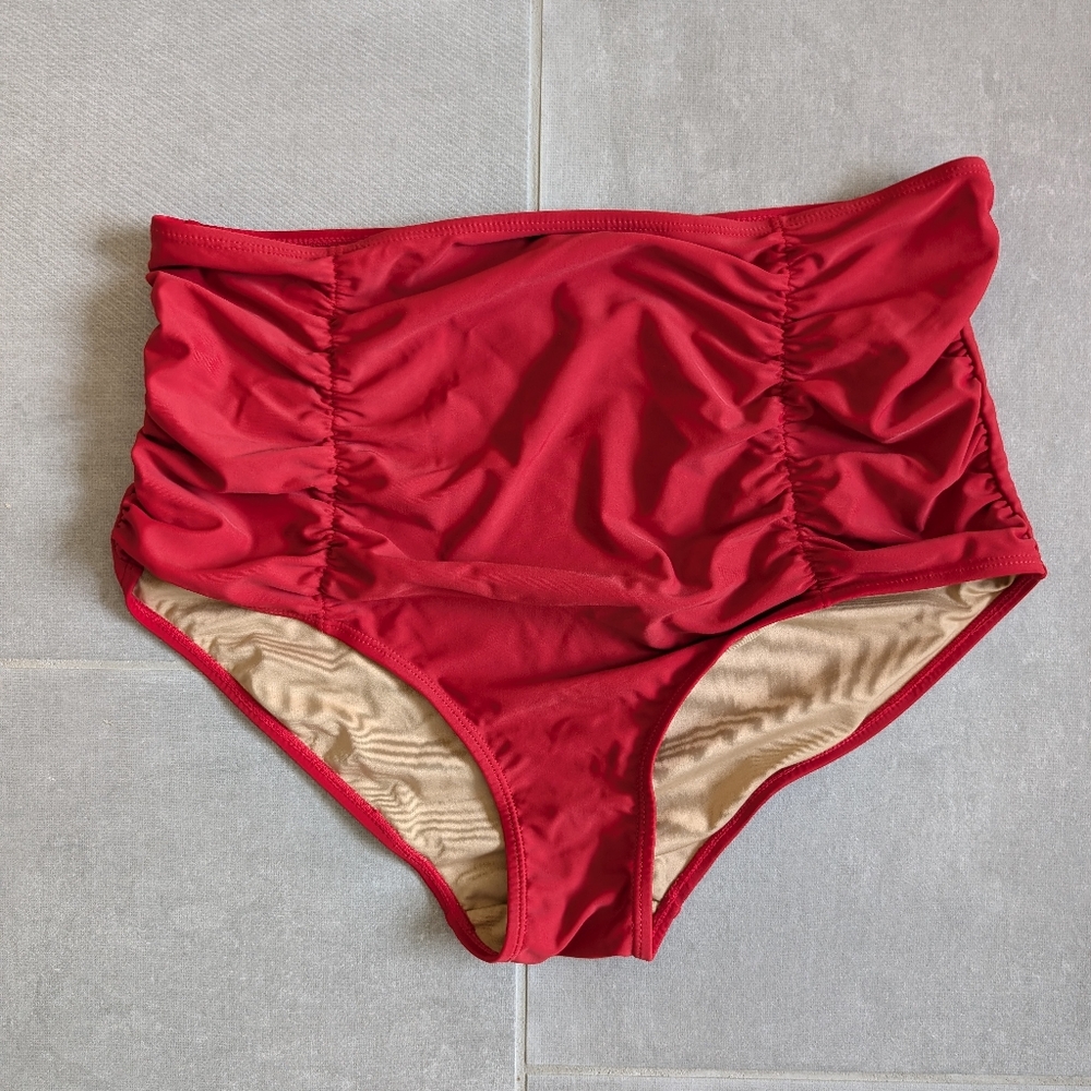 Kortni Jeane Red Maternity Swim Bottom